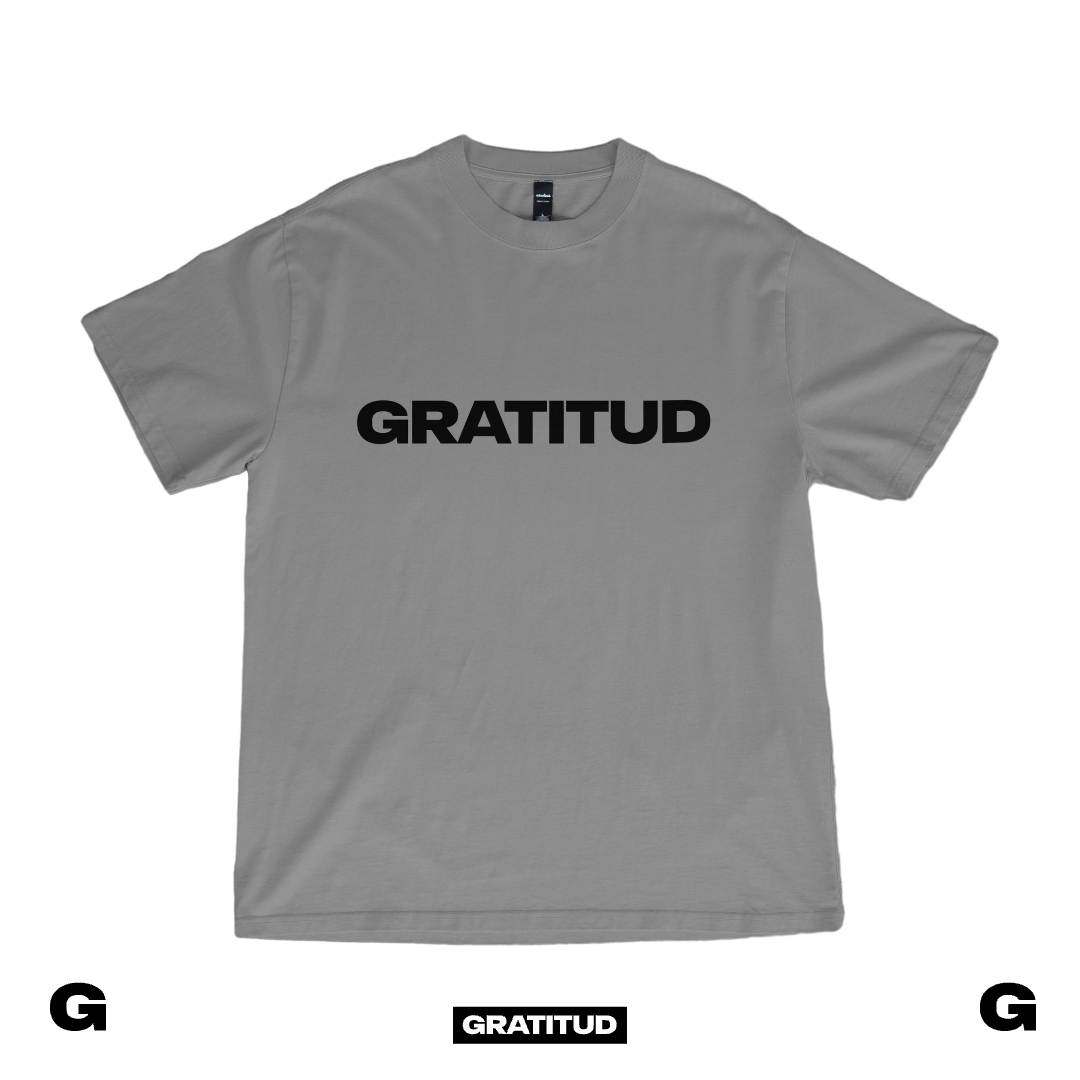 T SHIRT GRATITUD - OVERSIZE - GRIS