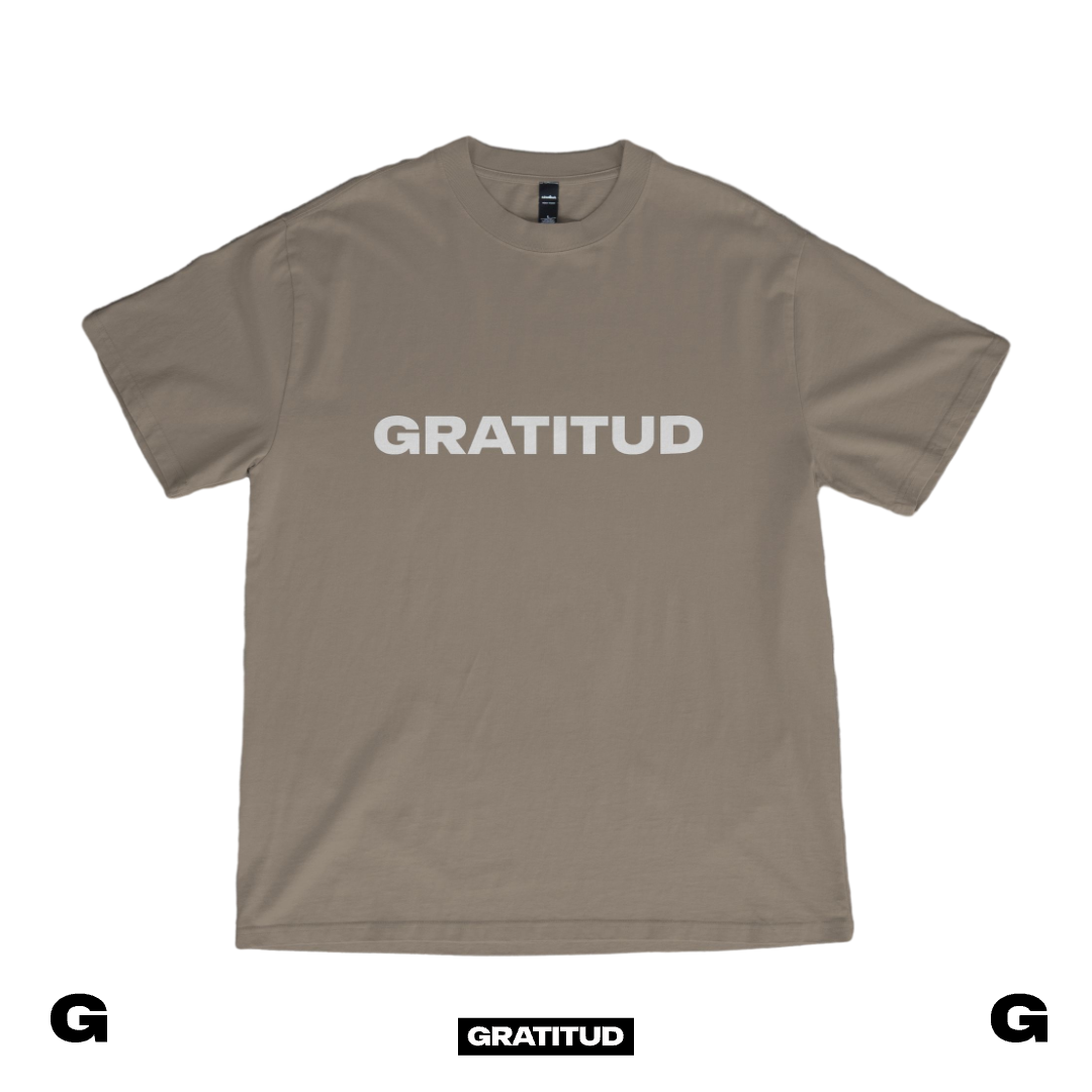 T SHIRT GRATITUD - OVERSIZE - BEIGE